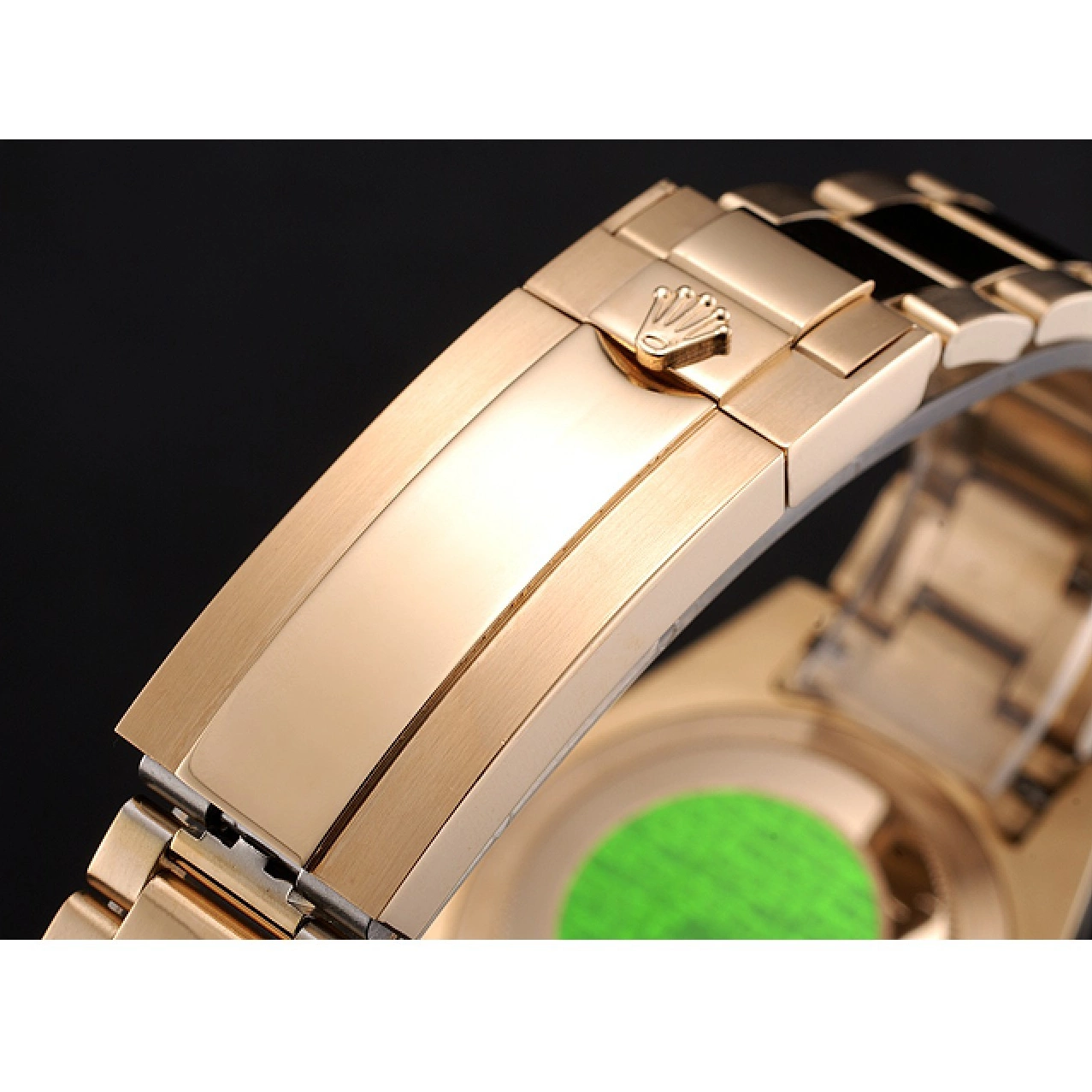 Aaa fake watches Gold Black Rolex Bracelet Yellow Submariner Black Swiss And Bezel Case Dial 0607